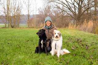 Nicole Reininger mit ihren Hunden in Neustadt-Aisch
